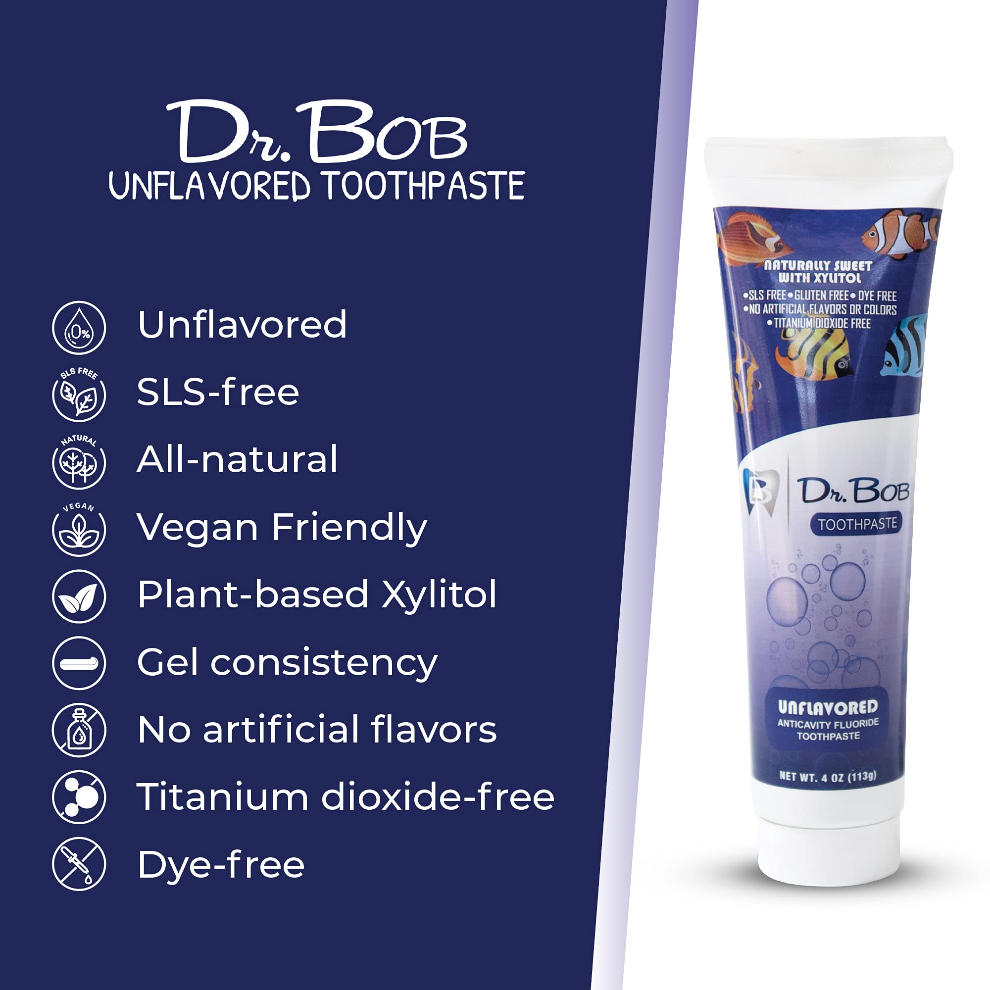 Dr. Rob Toothpaste Dr. Bob Unflavored Toothpaste - Natural Xylitol - - Oral Care - Dr. Bob ...