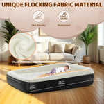 Abdtech Inflatable Toddler Travel Bed - 60 Inches Portable Toddler Air Mattress with Four Safety Sides - High-Speed Pump and Carry Bag - Comfortable Mattress & Easy to Inflate and Deflate - Black