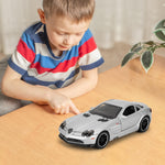 Guarsiliymi SLR Race Car Model, Die-cast 1:32 Scale Toy Cars with Light and Sound, Alloy Pull Back Car for Kids Adults, Collectible Birthday Gift (Silver)