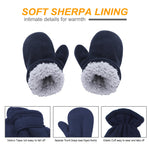 UTTPLL Toddler Mittens Unisex Sherpa Lined Fleece Gloves Winter Warm Easy-On Kids Winter Outdoor Mittens for Baby Boys Girls Beige M (Fits 6-24 Months)