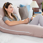 INSEN Pregnancy Pillow for Sleeping,Maternity Body Pillow for Pregnancy Women,Pregnancy Support Pillow for Back, Hip Pain, Apricot