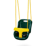 Gorilla Playsets 04-0032-G High Back Plastic Infant Swing with Yellow T Bar & Rope, Green