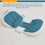 Pregnancy Pillow for Sleeping, Comfortable Faux Fur Luxury Maternity Pillow Support for Back, Legs, Belly, HIPS, Pregnancy Pillows, Maternity Pillows for Pregnancy Women,Blue