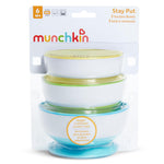 Munchkin Stay Put Suction Bowls for Babies and Toddlers, 3 Pack, Blue/Green/Yellow