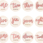 Hello World Newborn Sign Baby Milestone Signs, Newborn Milestone Age Wooden Cards from 1-12 Months, Baby Growth Cards, Double Sided Engraved Keepsake for Girls Photo Props