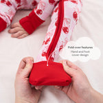 pureborn Baby Girls Sleeper Viscose from Bamboo Pajamas 2-Way Zipper Snug Fit Sleepwear Cherry 6-12 Months