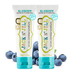 Jack N' Jill Natural Toothpaste for Baby and Infants - Fluoride Free Training Toothpaste, 40% Xylitol, BPA Free - Blueberry, 1.76 oz (Pack of 2)