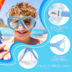 Kids Diving Mask 180° Anti-Fog Swim Mask, Tempered Glass Child Swim Goggles with Nose Cover Anti-Leak Kids Swim Goggles 4-14 Boys Girls for Diving, Snorkeling, Swimming (Harry Blue)