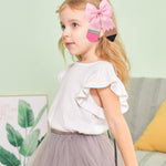 doboi Hair Bows for Girls 2PCS Back to School Pencil Hair Bow 3.3 In Glitter Hair Bows with Alligator Clips Handmade Hair Accessories for Girls Babies Toddlers Teens Teacher (PINK)