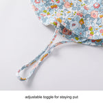 pureborn Baby Girl Sun Hat Infant Girl's Bucket Hat Cotton Sun Protection Cap 0-3 Months Floral Blue