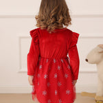 Kucnuzki Baby Girl Clothes 6 9 12 Months Girl Winter Clothes Cute Birthday Tutu Dress Long Sleeve Knee Length Dark Red Fairy Holiday Party Dress Baby Outfit
