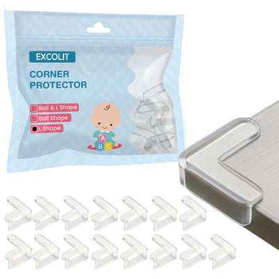 15 Pack Corner Protector Baby Safety Set – Clear Corner Protectors & Table Corner Protectors for Furniture, Baby Proof Corners and Edges, Transparent Corner Protector Baby Guards (L Shaped)