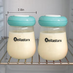 Glass Breast Milk Storage Bottles-Wide Neck Breastmilk Storage with Lids, Breast Milk Storage Containers for Fridge,BPA-Free (Blue,6oz(pack of 4))