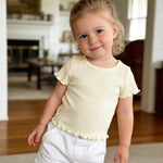 Aura Vane Toddler Tshirt 2T 4-Pack Beige Pink Baby Tees Toddler Girl Shirts 3T Yellow Flower Print Striped T-Shirt Casual Pullover Sweatshirt