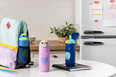 Ello Ellies 12oz Vacuum Insulated Stainless Steel Kids Water Bottle with Straw and Built-in Carrying Handle and Leak-Proof Locking Lid for School Backpack, Lunchbox and Outdoor Sports, Cat