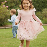 PATPAT Baby Girl Dress Christmas Winter Toddler Birthday Party Tulle Long Sleeve Tutu Dresses 3-24 Months Clothes