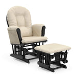 Storkcraft Premium Hoop Glider & Ottoman (Natural/Beige) — GREENGUARD Gold Certified Nursery Glider, Solid Wood Craftsmanship, Smooth-Gliding Nursery Chair and Ottoman, Award-Winning