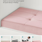 SONGMICS Mazie Collection - Storage Ottoman Bench, Foldable Foot Rest, 15 x 43 x 15 Inches, End of Bed Bench, Storage Chest, Load 660 lb, Living Room, Bedroom, Entryway, Jelly Pink ULSF277R01