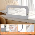 omzer Bed Guard Rail for Toddlers - 32inch Folding up & Adjustable Heights Baby Bed Safety Rails - Portable Toddler Bed Barrier Railing Guard for Kids Twin, Bunk, Queen, Full Size Bed