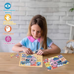 Cartoon Wooden Puzzles for Kids 3+ Year Old,24 Pcs Jigsaw Puzzles for Toddlers Activities, Preschool Educational Brain Teaser Boards for Boys and Girls 3 4 5 6 Years Old Birthday Gifts 5.9X8.8 Inch
