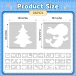 36PCS Stencils for Kids, Drawing Stencils for Painting Crafts Reusable Washable Large Art Paint Stencil Primary Shape Template for Fabric Wall Paper