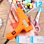 Zhengmy 12 Pieces Mini Hot Glue Gun Crafts Hot Melt Guns Fast Preheating and Easy Squeeze Trigger for School DIY Arts Class Projects Office Home Quick Repairs (Multicolored)