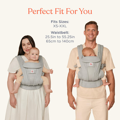 Ergobaby Omni Deluxe All Carry Positions Breathable Mesh Baby Carrier with Enhanced Lumbar Support & Airflow, Newborn to Toddler, (Holds 7-45 lbs), Natural Beige