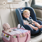 CEI-CEI Baby Diaper Caddy Organizer Large Nursery Storage Basket with Removable Dividers for Newborn Essentials,Changing Table and Car Organizer for Baby Diaper Storage,Baby Shower Gifts（Baby Pink）