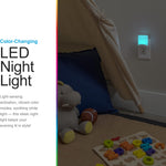 GE Color-Changing LED Night Light, Plug Into Wall, Dusk to Dawn Sensor, Ambient Lighting, for Bedroom, Childrens Room, Nursery, Safety Rated, 1 pack, 34693