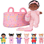 OUOZZZ Soft Baby Doll for Girls - My First Baby Doll Birthday Gifts for Girls Plush Rag Dolls Tulip Pink Dress Toy for Toddlers Kids Infants 10"