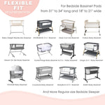 3 Pack Soft Bassinet Sheets - 33"x20" Bedside Bassinet Sheets for Baby Delight, Angelbliss, Maxi-COSI & Most Regular Size Bedside Sleeper | Breathable & Skin Friendly Bassinet Fitted Sheets for Girls