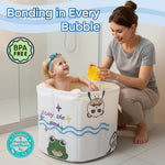 WAVYEASE® New Design Portable Bath Tub for Toddlers - Foldable Deep Soak Bathtub for Kids, One-Second Setup, Easy Storage, Lightweight, Travel Essentials for 12-60 Months
