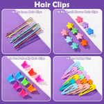 Hair Accessories for Girls, 2194 Pcs Colorful Elastic Hair Ties Set with Rubber Bands Butterfly Hair Clips Bobby Pins Hair Styling Tools Hair Tie Cutter Hair Stuff for Toddler, Baby, Kids