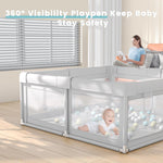Hiaksedt Baby Playpen 50x50 Inch, Play Pens for Babies and Toddlers Baby Fence Baby Play Yards for Indoor & Outdoor with Breathable Mesh Anti-Fall Playpen