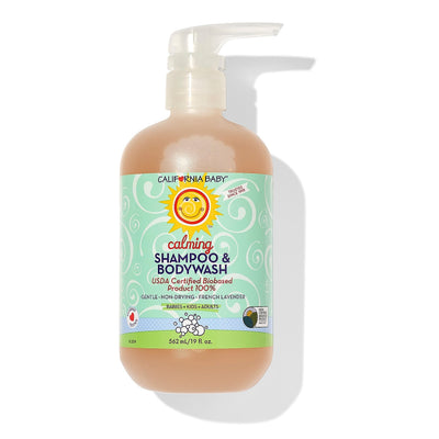 California Baby shampoo and bodywash bottle on a white background