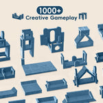 OSYKIU 18PCS Modular Kids Play Couch, Convertible Sectional Sofa for Toddlers, DIY Creative Playroom Furniture, Foam Floor Cushion for Boys and Girls, Building Fort and Lounge Set (Blue) (Blue)