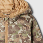 GAP Baby Boy Classic Logo Puffer Jacket Olive Camo 6-12M