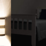 GE Enbrighten LED Motion Sensor Night Light, Motion-Select 25ft Detection, Plug-in, 40 Lumens, Dusk-to-Dawn, Ideal Nightlight for Bedroom, Bathroom, 37299, Brushed Nickel Louver, 1 Pack