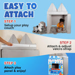 Play Panel for Kid's Play Couch | Play Panel for Children's Foam Sofa | Play Panel for Kid's Play Couch (Ice Cream Shop - Blue)