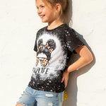 PATPAT Girls Shirts Size 7-8 Black Kid Life Graphic Tees, Kid Life Shirts for Little Girls, Crew Neck Short Sleeve Black Tops Trendy Clothes Going Out Outfit Preppy Tops