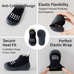 AniKigu Baby Sock Shoes Toddler Walking Slippers Black 18-24months
