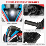 Costzon Kids Motorcycle, Licensed BMW 12V Battery Powered Electric Motorcycle with Headlight, Horn, Music, MP3, USB Port, 3 Wheels Ride on Toddler Motorcycle for Kids, Gift for Boys & Girls (Deep Red)