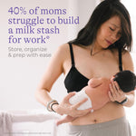 Lansinoh Breastmilk Storage Container with Quick-Freeze Tray, Stores up to 10 Breast Milk Bags, Made Without BPA/BPS, Freeze Bags Vertically and Horizontally, Includes 5 Milk Bags