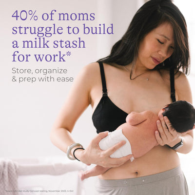 Lansinoh Breastmilk Storage Container with Quick-Freeze Tray, Stores up to 10 Breast Milk Bags, Made Without BPA/BPS, Freeze Bags Vertically and Horizontally, Includes 5 Milk Bags