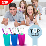 CATACC PRO 3 Pack Metal Tongue Scrapers for Kids Adults, Stainless Steel Tongue Cleaner Scrubber with Travel Case
