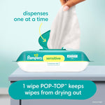 Pampers Baby Wipes, Sensitive, Water Based Wipe, Clinically Proven, Hypoallergenic, and Unscented for Babies, 336 Wipes Total (4 Flip-Top Packs)