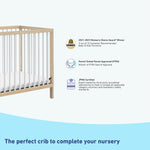 Graco Teddi 4-in-1 Convertible Mini Crib with Bonus Water-Resistant Mattress – GREENGUARD Gold Certified, 2.75-Inch Mattress Included, Small Spaces Crib, Easy 30-Minute Assembly (Natural and White)