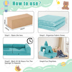 FKSLIFE 11pcs Modular Kids Play Couch Toddler Sectional Sofa DIY Creativing Convertible Play Fort Foam Play Couch Child Floor Folding Sofa for Playroom Bedroom Living Rooms Furniture(Dark Gray)