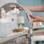 Ingenuity InLighten Baby Bouncer Infant Seat with Light Up -Toy Bar, Vibrations, Tummy Time Pillow & Sounds, 0-6 Months Up to 20 lbs (Twinkle Tails Bunny)