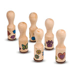 Melissa & Doug Happy Handles Wooden Stamp Set: 6 Stamps and 6-Color Stamp Pad